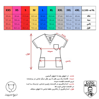 اسکراب پزشکی سرمه‌ای مدل دکتر گریز چیزگی (پارچه نازک) - تصویر 6