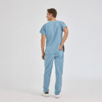 اسکراب پزشکی خاکستری دودی مدل دکتر گریز چیزگی، با پارچه نازک و مناسب محیط درمانی