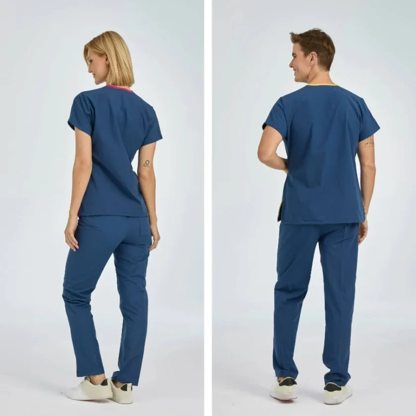 اسکراب پزشکی آبی نفتی مدل دکتر گریز چیزگی با پارچه نازک و خنک، مناسب پزشکان