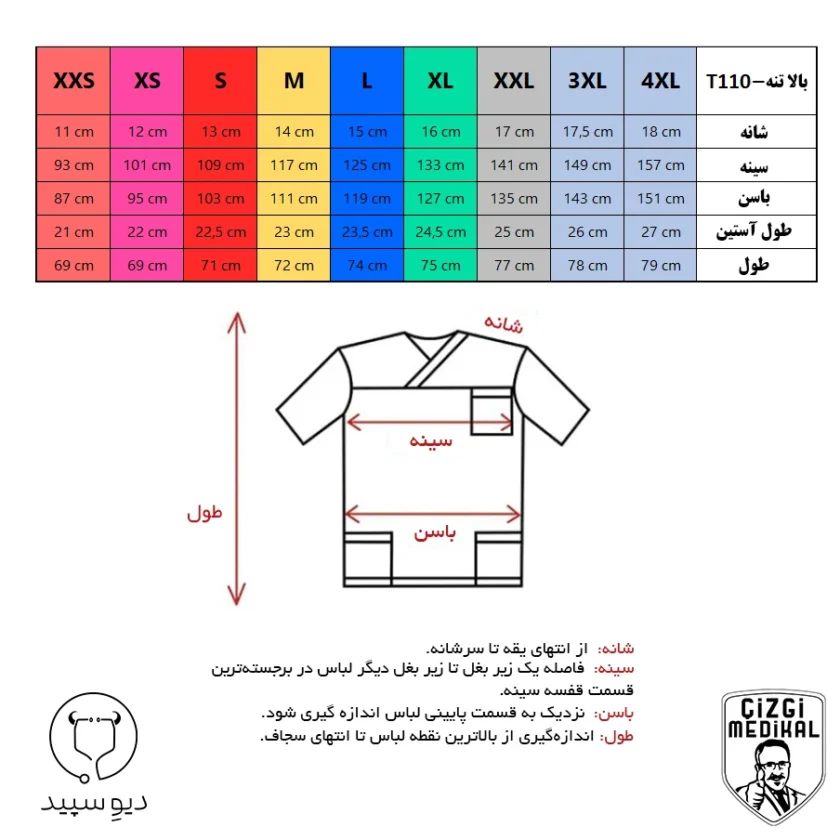 اسکراب پزشکی سرمه‌ای مدل کلاسیک چیزگی - تصویر 5