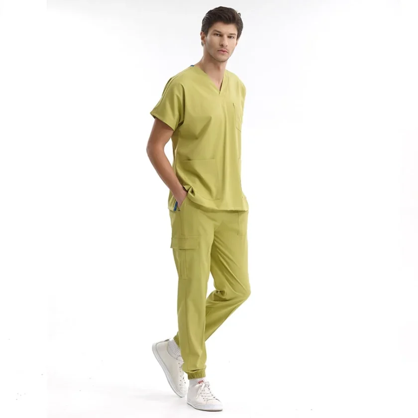 اسکراب پزشکی پسته‌ای مدل جاگر دکتر گریز چیزگی با دمپا کشی مناسب محیط‌های درمانی