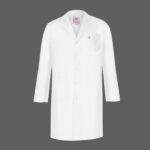 روپوش سفید مردانه مونوتیپ مدل D102 با یقه پزشکی و طول بلند