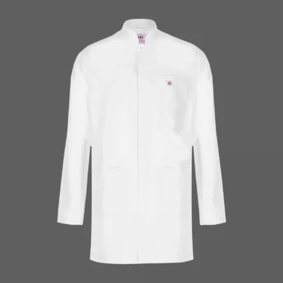 روپوش سفید مردانه مونوتیپ مدل D106 با یقه دیپلمات و طول متوسط