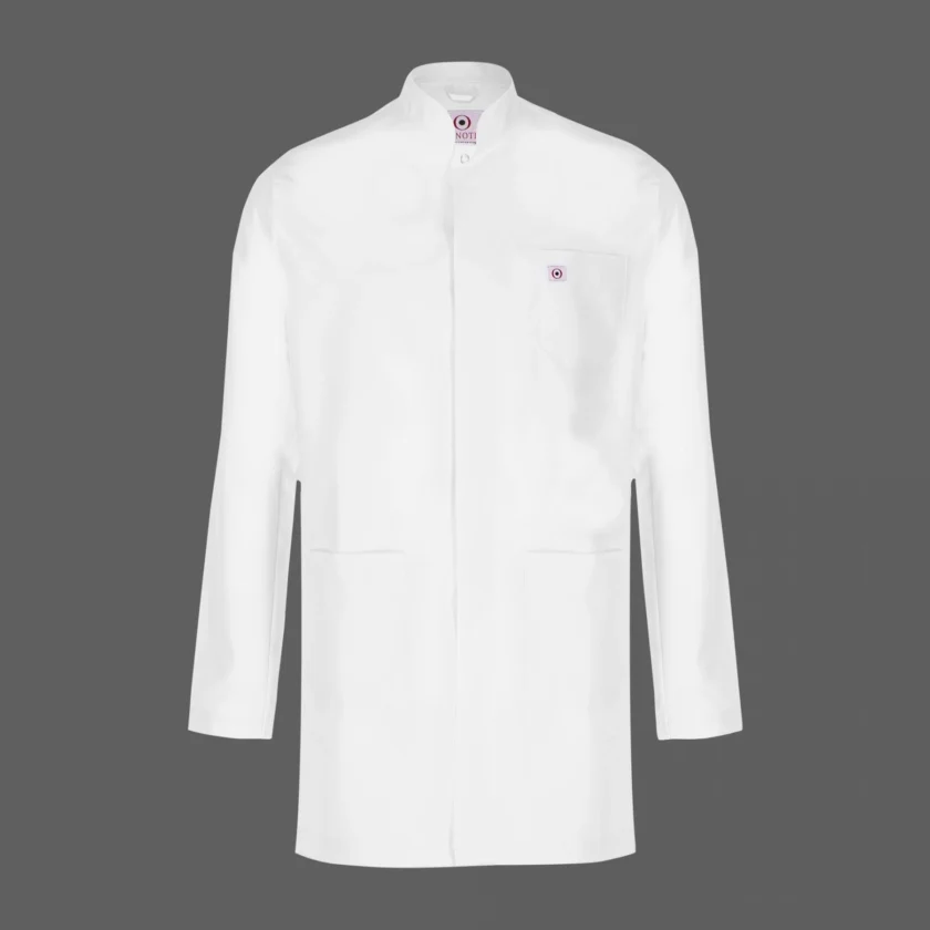 روپوش سفید مردانه مونوتیپ مدل D106 | یقه دیپلمات، طول متوسط | خرید از دیو سپید روپوش سفید مردانه مونوتیپ مدل D106 با یقه دیپلمات و طول متوسط