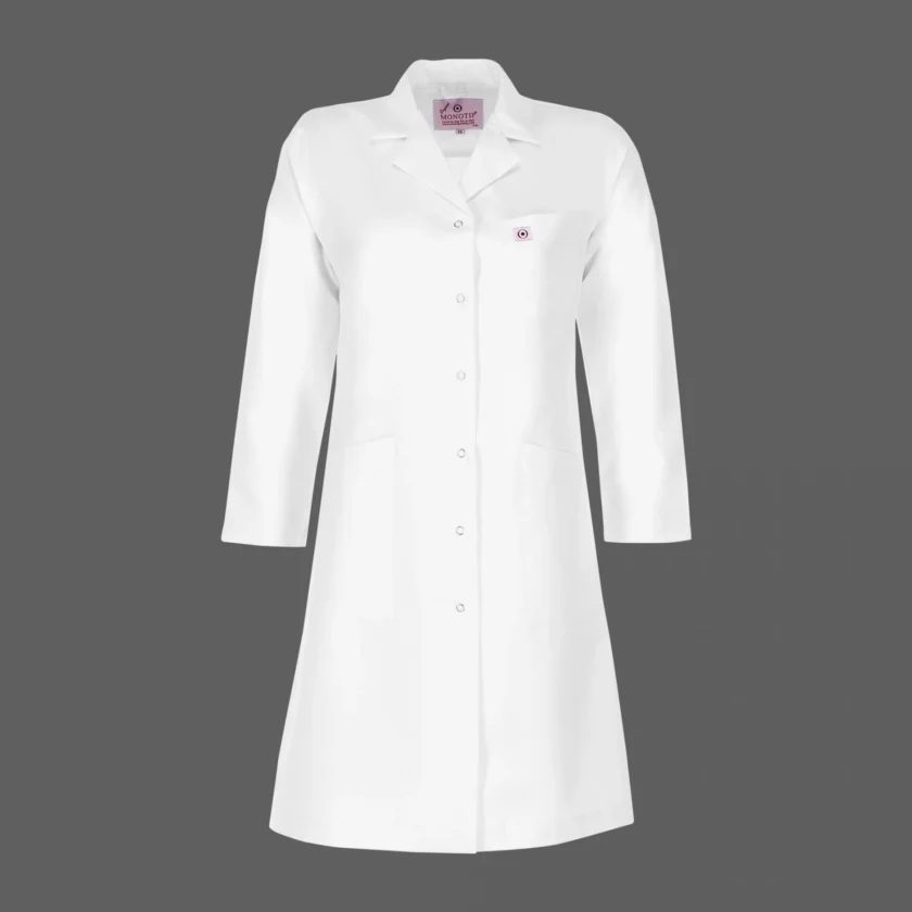 روپوش سفید زنانه مونوتیپ مدل یقه مونو مناسب پزشکان و پرستاران