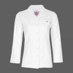 روپوش سفید زنانه مونوتیپ مدل D125 با یقه مونو و طول کوتاه