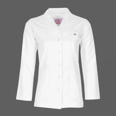 روپوش سفید زنانه مونوتیپ مدل D125 با یقه مونو و طول کوتاه