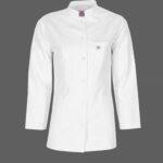 روپوش سفید زنانه مونوتیپ مدل D130 با یقه دیپلمات و آستین کوتاه